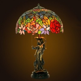 40 cm Rose Tiffany ólomüveg...